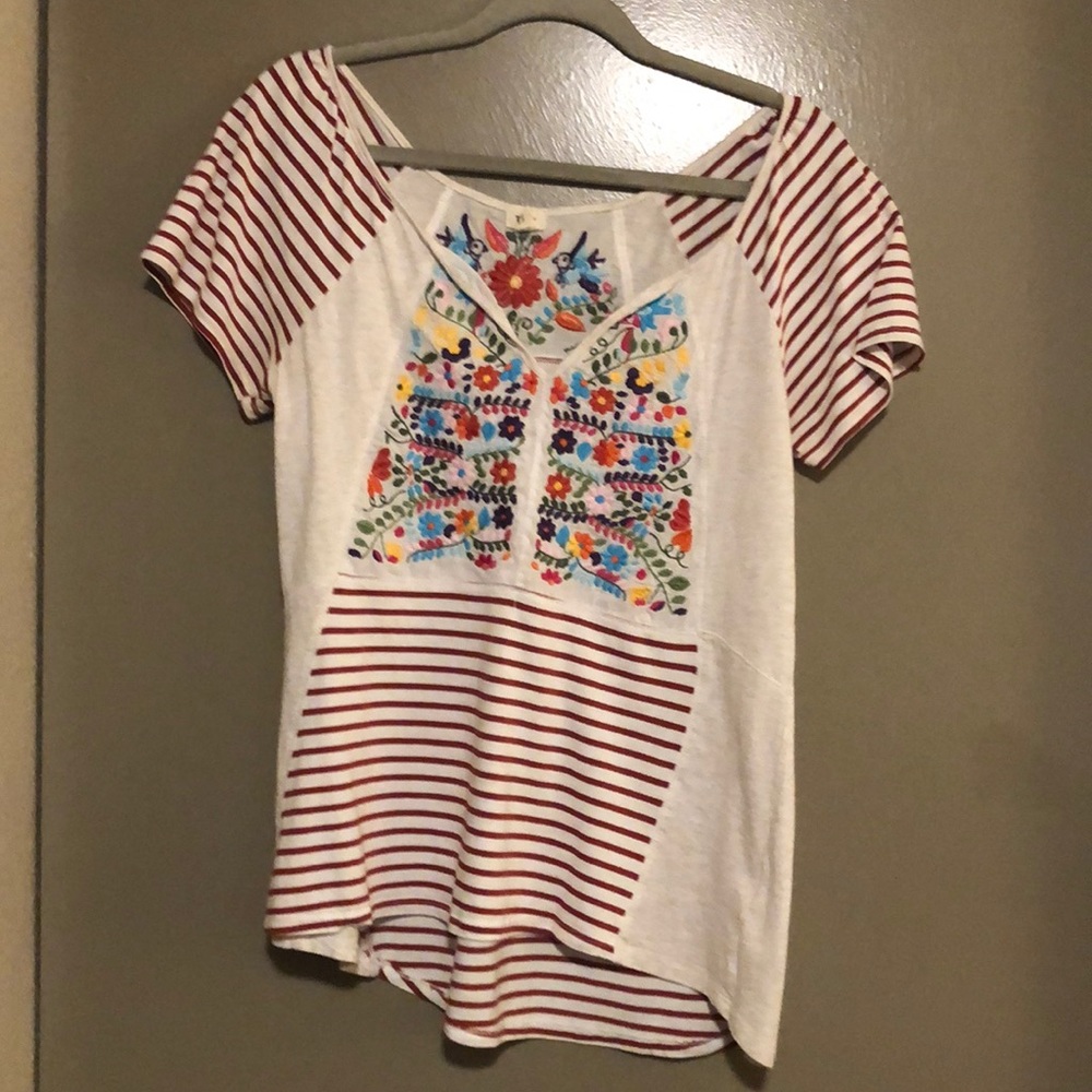 Anthropologie Embroidered Shirt